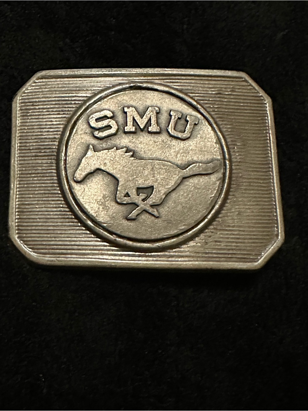 SMU Mustang Silver Tone  BELT BUCKLE Collectable piece